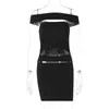 Casual Dresses YUZHEXI Sexy Cutout Bandage Short Tight Dress Women Sleeveless Off Shoulder Bodycon Black Blue Sheath Nightclub Wear