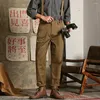 Pantalon pour hommes rétro-loisir pantalon jeunesse élastique joous jargons khaki combinaison en ligne droite de cargaison droite streetwear