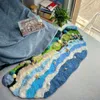 Tappeti creati creativi moquette fatti a mano fai -da -te intrecciatura intrecciata regalo blu oceano soggiorno pacchetto di divano della camera da letto