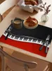 Table Mats Red And Black Piano Keys Coffee Dish Mat Kitchen Placemat Dining Rug Dinnerware 4/6pcs Pads