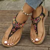 Casual Shoes Lucyever Summer Clip Toe Bohemia Sandals Women Fashion String Bead Flat Heels Sandles Woman Non Slip Sole Beach Flip Flops