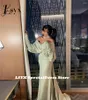 Party Dresses LSYX Saudi Arabic Women Green Mermaid Evening Off The Shoulder Long Sleeves Glitter Prom Gowns Formal Dress
