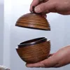 Bouteilles de rangement Créative Jar de bonbons en bois avec couvercle Boîte à thé à la maison Round Arôme Noix Coffee Grands Alimentation Contauteur ACCESSOIRES