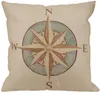 Pillow Nautical Compass Sofa Simple Home Decor Design Throw Case Covers Square 18 X Inches