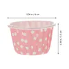 Disposable Cups Straws 50pcs Dessert Paper Ice Cream Jelly Pudding (Pink)