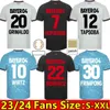 2023 2024バイエル04レバークーセンサッカージャージーワーツボニファスヒンカピーホフマンタプサスバパラシオフンポングリマルド23 24ホームアウェイ3番目のメンズフットボールシャツ
