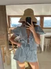 Fashion Fashion Plaid Shorts Set Casual Vneck Puff Short Short Lace Up Shirt Suit Summer Lady Loose Elastic Taies Tenues 240508