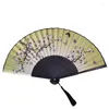 Dekorativa figurer Vintage Chinese Style Fan Craft Gift Hand Fans för bröllopsfest Dance Tassel Folding Po Props Home Decoration