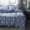 Sängkläder uppsättningar 2024 grå blomsteruppsättning 3/4st pastoral stil sängkläder grönt eftersom platt kuddar plåt täcke sida täcke ab