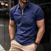 Couleur solide pour hommes T-shirt à manches à manches à manches courtes