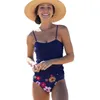 Momem de moda de banho feminina BEACHSISSI FLOR IMPRESSTUNS DE PLANTA PARA MULHERM BIKINI FRONTE BIKINI BONITA BEAGO DE ARMA DE ARMA