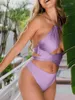 Bikini de couleurs solides sexy de maillots de bain violet pour les maillots de bain pourpre violets