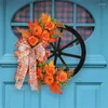 Декоративные цветы красочные осенние тыквенные колеса венок День Благодарения домашние стены