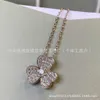 Designer halsband Vanca Luxury Gold Chain High Lucky Diamver Clover Necklace For Women 925 Silver Full Diamond Precision Petal Pendant With Collar Chain
