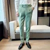 Herrenhosen Spring Pantalones hohe Taille Waffel Business Casual Anzug für Männer Kleidung schlanke formale Verschleißhose Y2K Koreanisch