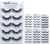 5 pares Cherry Red Cherry Mink Sylehash Black Natural grossa Falsa falsa cílios Falsos Lashes 100 Crueldade Rúsula Reutilizável Maquiagem para 18170886