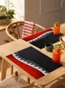 Table Mats Red And Black Piano Keys Coffee Dish Mat Kitchen Placemat Dining Rug Dinnerware 4/6pcs Pads