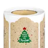 Embrulhado de presente 300pcs tags de natal kraft adesivos de papel ornamento rótulos de adesivos decorativos para festival de embrulho festa