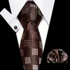 Neck slips set ny design slips set jacquard woven gravata silk tie hanky manschettknappar slips set passar bröllop affärsgrupp