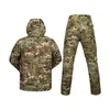Vestes de chasse Camouflage de camouflage parka à capuche pour hommes Graphène graphène thermique thermique épais veste tactique et pantalon tactique