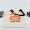 Canvas Cotton Bag Party Tote Halloween Candy Gift Sack Trick eller Treat DrawString Bags Festival Parties Supplies 1010 S