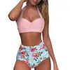 Swimwear de mujeres 2024 Sexy Bikinis Florial Impresión Tankini Bikini Bikini Brasilio Brasil Traje de baño de 2 piezas