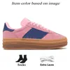 Platformontwerper Suede Leather Luxury Women Bold Sports Shoes Pink Blue Burst Cream Collegiate Green Red Gum Black Witte Girns Sneakers Trainers Maat 36-40