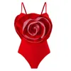 Damskie stroje kąpielowe 2024 Flower 3D One Piece Swimsuit Kobiety z spódnicą Vintage Monokini Beachwear Kąpiec Brazylijskie letnie bikini