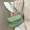 Torby na ramię łańcuch mody torba bagietki dla kobiet Krokodyl Wzór komunikator Solidny kolor faux pu skórzany crossbody tasche