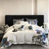 Bettwäsche -Sets ägyptische Baumwollset Luxus chinesischer Stil Sticker Bettdecke Bettlaken Kissenbezüge Home Textiles 1000TC