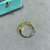 Designer Ring Luxusringe Frau Mann Einfache Ringe für Frauen Unisex Farbtrennung Halb Diamant U Lock Ring für Paare Schmuck Geschenk