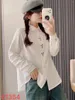 Women's Blouses Spring Cotton Embroidery Shirt Women Lapel Long Sleeve Simplicity Tops Girl Literature Loose 2024 Autumn T44611QC
