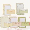 Geschenkverpackung 5 Sets/45pcs Buchstabe Paper mit Umschlägen stationärer japanischer Blumendekorationen