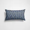 Kussen marineblauwe geometrie linnen suite kamer decoratie cover home office sofa decor 30x50cm