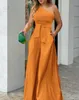 Elegante tuta a gamba larga per donne a una spalla Design tascabile in tasca con letta Legati Office Lady Summer Fashion Salty 240511