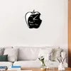 Horloges murales Once Upon a Time FairyTale Black and White Art Clock moderne Bitten Apple Silent Quartz Decor Homepiece