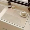 Badmatten 1PC Tablett Trocknungsmatte Weiche Diatomal-Technologie Stoffentwässerung Anti-Rutsch-Rutsch Superabsorbierende Verschleiß-resistenter Kaffeemaschinepolster