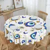 Table Cloth Round Tablecloth 60 Inch Kitchen Dinning Waterproof Nazar Amulet Boho Cover