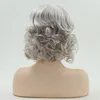 Hochqualität Europa und Amerika menschliche Haar Perücke für Frauen Silber Weiß Glam Curl Spanische Welle Welle Kurzes lockiges Haar Perücken Dropshipping