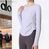 DESGINER ALS YOGA ALOE TOP HIME KLEID KURZE Frau Hoodie Yog Herbst Neue Anzug Frauen Schnell getrockneter Fitness Top Pilates Training Langarmabdeckung