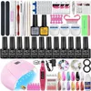 Kits d'art nail set ntill gel kit de vernis à ongles avec lampe UV Lampe à clous de manucure de manucure pour nail art acrylique kit de gel de vernis sn manucure outils t240510