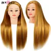 Mannequin Heads New Professional Styling Head Synthetic Human Model Hair for Doll Barber Training Makeup med DIY Woven Set Q240510