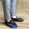 Lässige Schuhe Britisch -Stil -Fahrer für Männer Mode -Slip auf echtes Leder atmungsaktives Freizeitmänner Faule Wohnungen