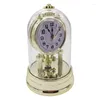 Relojes de mesa Descripción europea de alarma de alarma ronda y redonda de relojes con tapa clara para las decoraciones caseras de dormitorio
