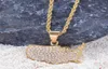 Fashionhip Hop Iced Out Map of America Shape Pendants Colliers en acier inoxydable Fashion Hiphop Collier Collier Collier Gift7153884