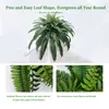 Fleurs décoratives 88 Feuilles Fake Ferns Plantes artificielles 23 pouces pour l'extérieur Ferme réaliste résistante aux UV UV