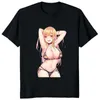 Мужские футболки Земля Чан Im не плоская футболка Hentai Anime Anime lewd Сексуальная японская графическая футболка Waifu Лето женщины мужчина Harajuku Vintage Tops T T240510