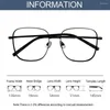 Lunettes de soleil Big Frame anti-UV Blue Rays Vision Care Metal Flat Mirror Eyewear Ultra-Light Myopia Femmes Men