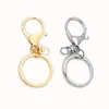 Keychains Gold Lobster Clasp KeyChain Meerdere kleuren Key Chains ringen rond Golden Silver-Plate Hook ringen
