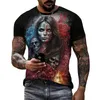 Mexikanischer Schädeltag Herren Grafik T-Shirt Damen Graffiti Kleidung Horror Gothic T-Shirt Modestreet Kleidung Top T-Shirt 240510